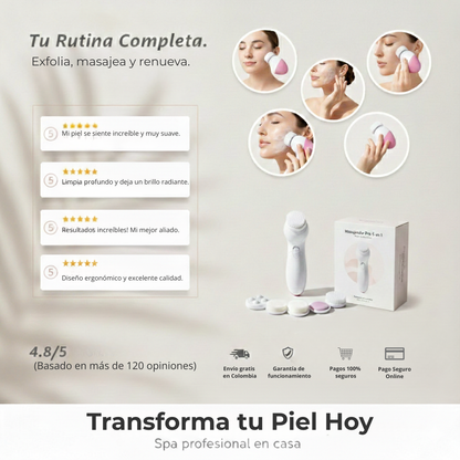 GlowPro Limpieza 5 en 1|Tu piel limpia, suave y luminosa desde la primera noche